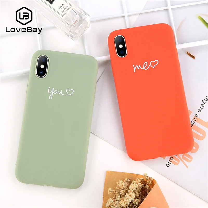 Lovebay Phone Case For iPhone 6 6s 7 8 Plus X XR XS Max Fashion Cartoon Love Heart Smiley Face Soft TPU Coque |