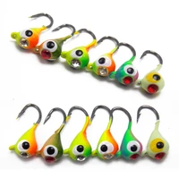 catchsif 12pcs 1 1g soft live baits jigheads with beads ice fishing hooks