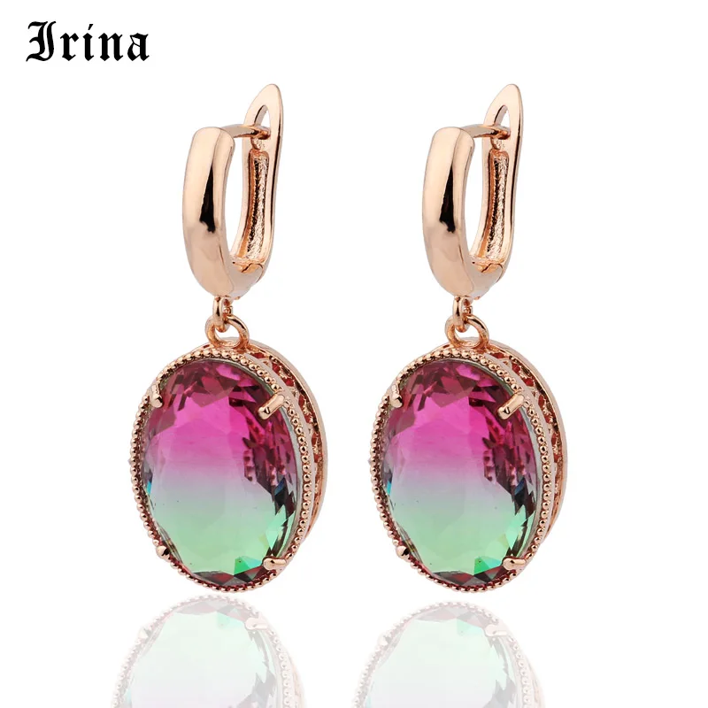 Женские Висячие серьги с цирконием Irina 5 цветов ювелирное украшение для свадьбы