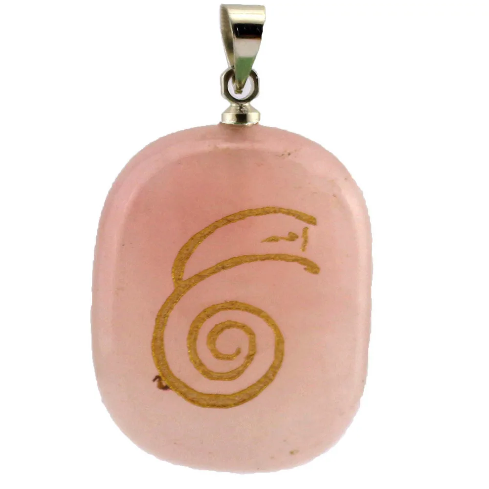 Religion Elliptical Piece Reiki DAI KO MYO Symbol Healing Stone Energy Pendant Creative Natural Crystal | Ожерелья и подвески