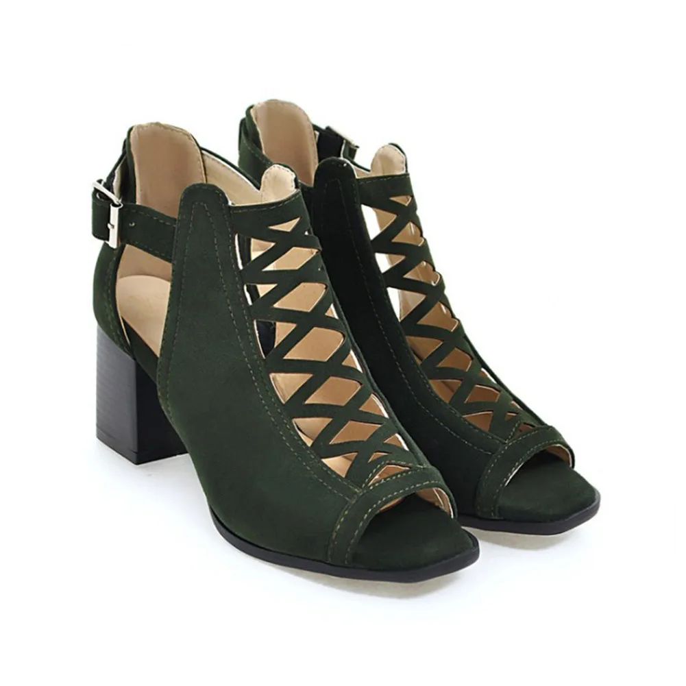 Женские туфли на высоком каблуке из флока 2019 Новый сезон: весна–лето фасон рыбий