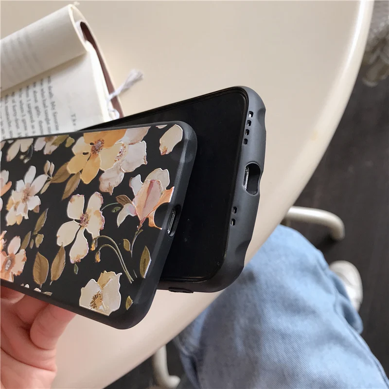 Lovebay Телефон чехол для iPhone 6 6s 7 8 Plus X XR XS Max Винтаж мультфильм красивый цветок