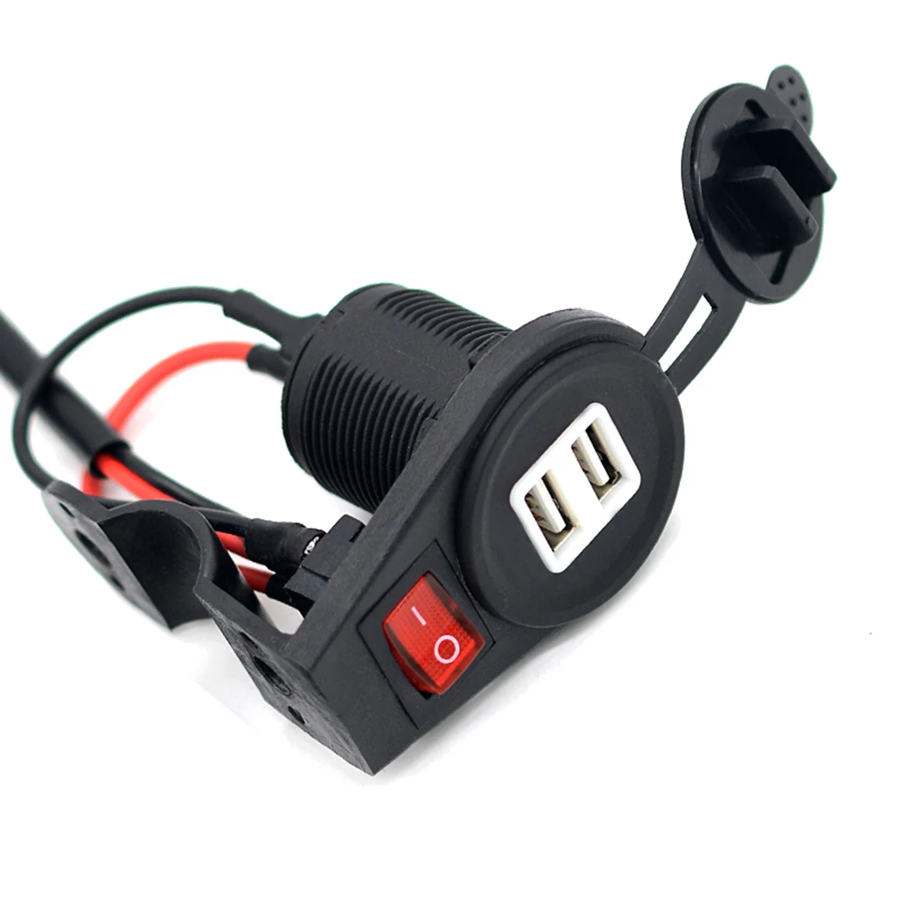 Автомобильный мотоцикл 12 24 V прикуриватель двойной USB зарядное устройство с
