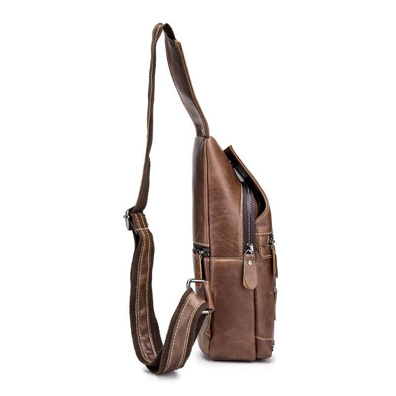 Bullcaptain Genuine Leather Men Messenger Bag Casual Crossbody Fashion Men'S Handbag Chest Male Shoulder | Багаж и сумки