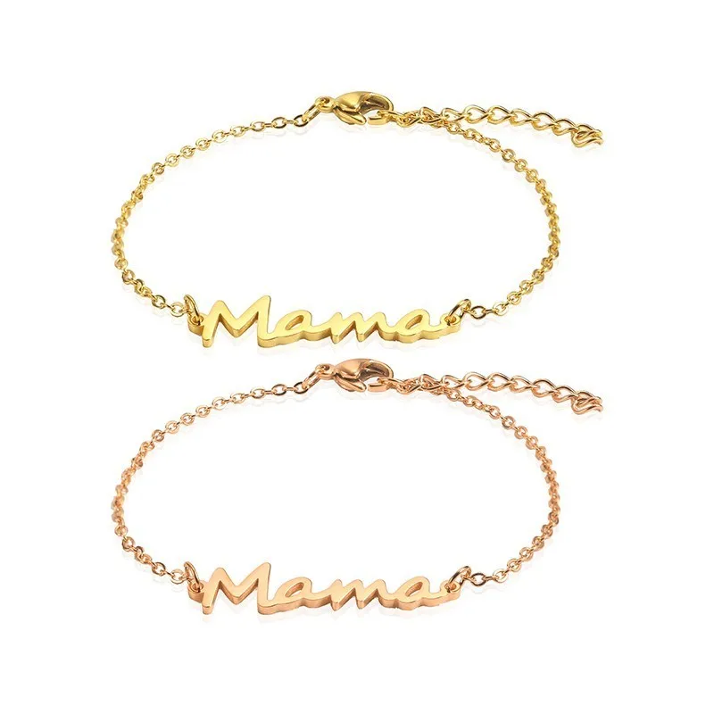 RIR Stainless Steel Mama Chain Link Bracelet Gold Mom Mothers Day Gift New Gifts | Bracelets
