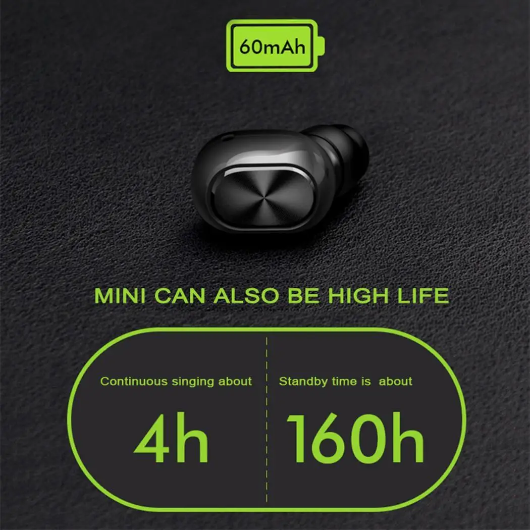 Мини гарнитура наушники Беспроводной Bluetooth V4.1 Музыка 10 м/393 7 дюймовый USB 120 mAh для