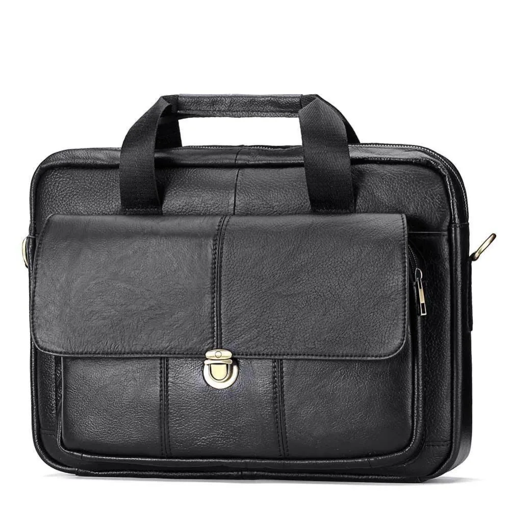 

Genuine Leather Man Briefcases For Laptop Men Messenger Bag Vintage Shoulder Bags Large Capacity Briefcase Business Handbag