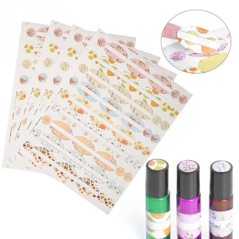 4 листа пустые бумажные стикеры для бутылок с эфирным маслом овальные круглые