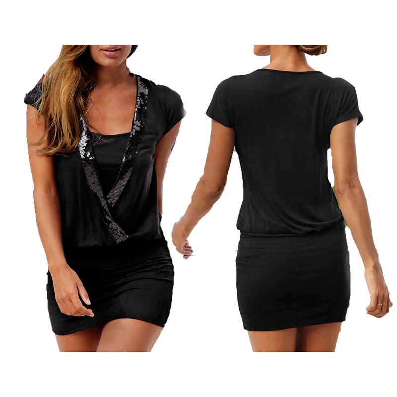 Женское блестящее облегающее платье сексуальная Клубная одежда с коротким