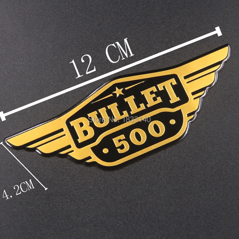 2 шт. Алюминиевые наклейки Bullet 500 для мотоциклов королевского энфилдского танка
