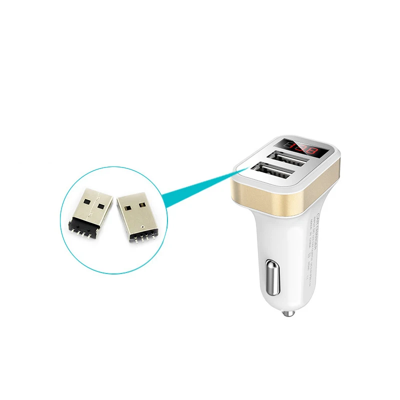 Двойной Переходник USB для зарядки в машине 5 3.1A цифровой светодиодный дисплей