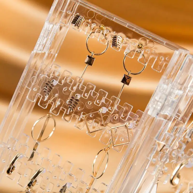 Складная 4 панельная вешалка для экрана ювелирных изделий органайзер серьги