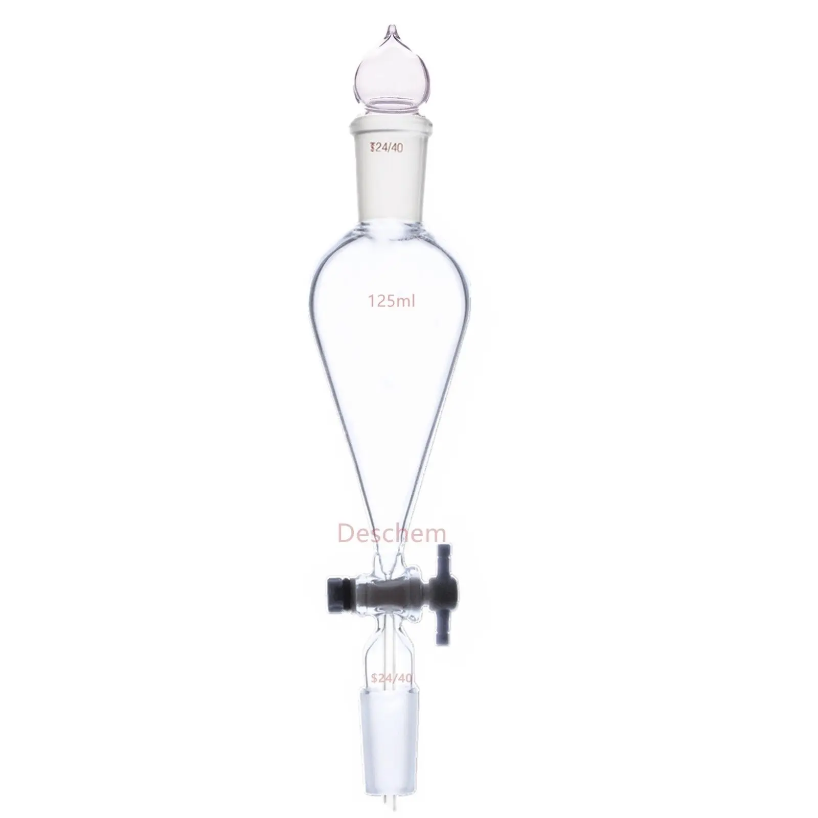 125ml 24/40 Lab Pyriform Separatory Funnel PTFE Stopcock Ground Joints | Канцтовары для офиса и дома