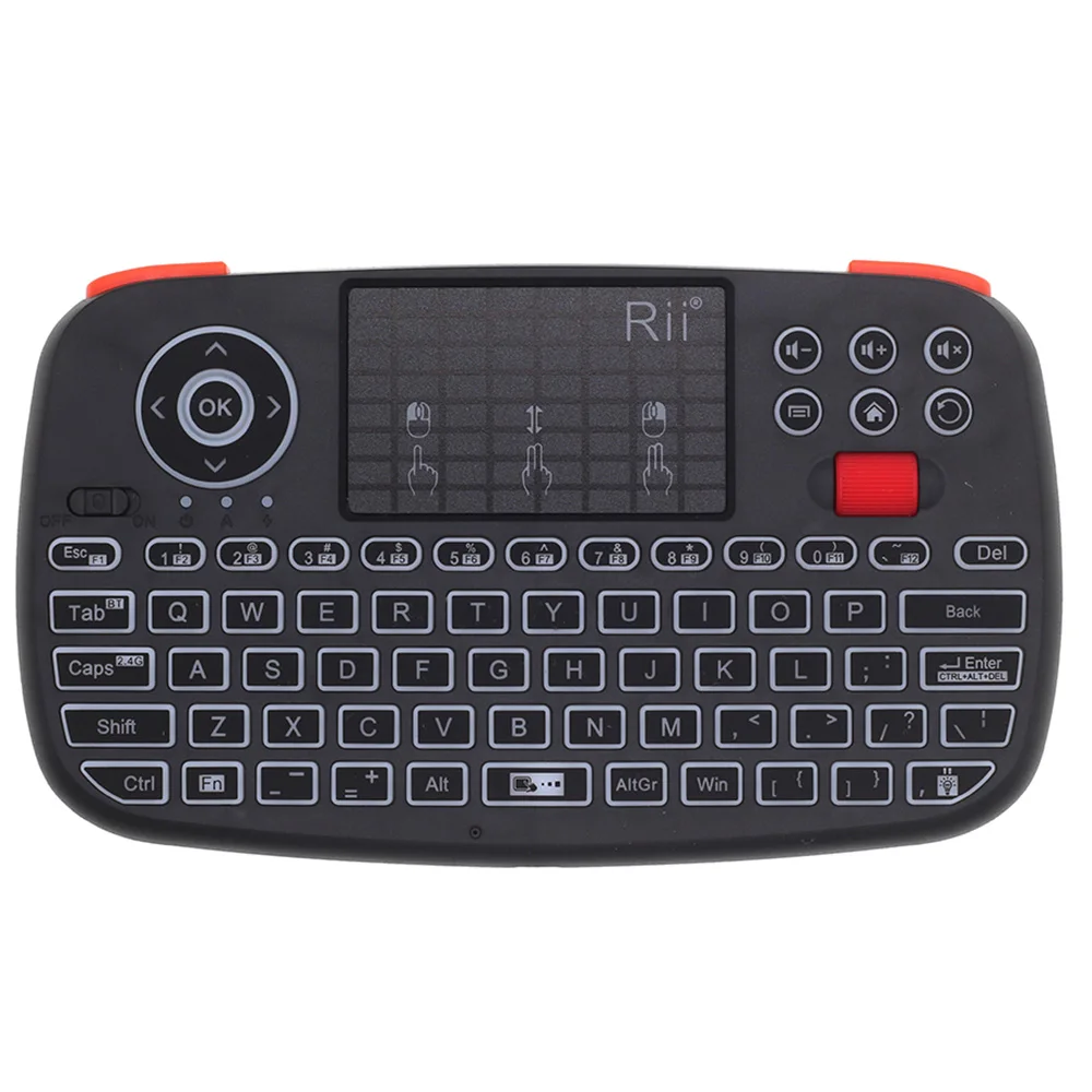 Rii RT726 Bluetooth 2 4 ГГц Двухрежимная Мини Беспроводная клавиатура Air Mouse с тачпадом для