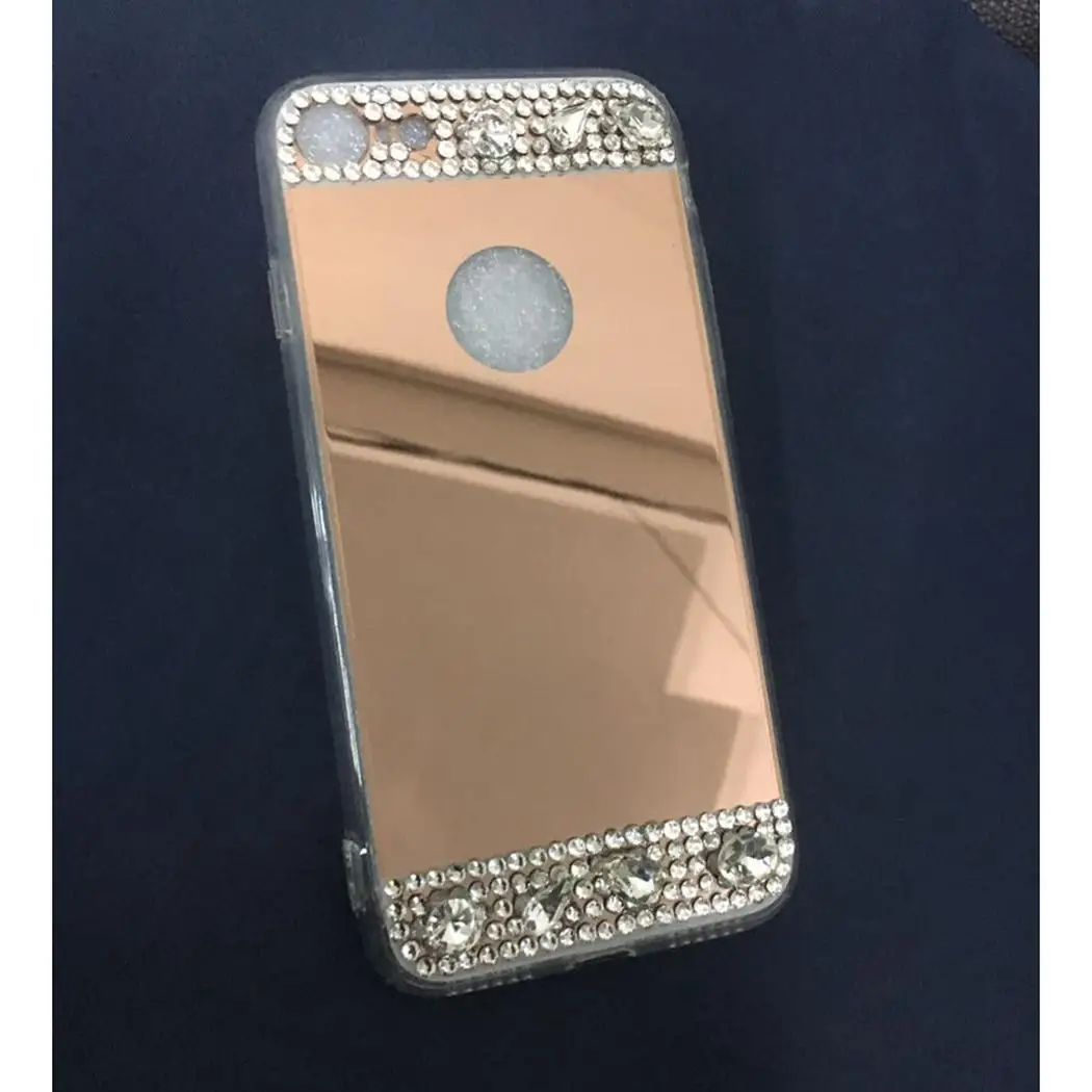 Креативное зеркало со стразами поверхность задняя крышка чехол для телефона в