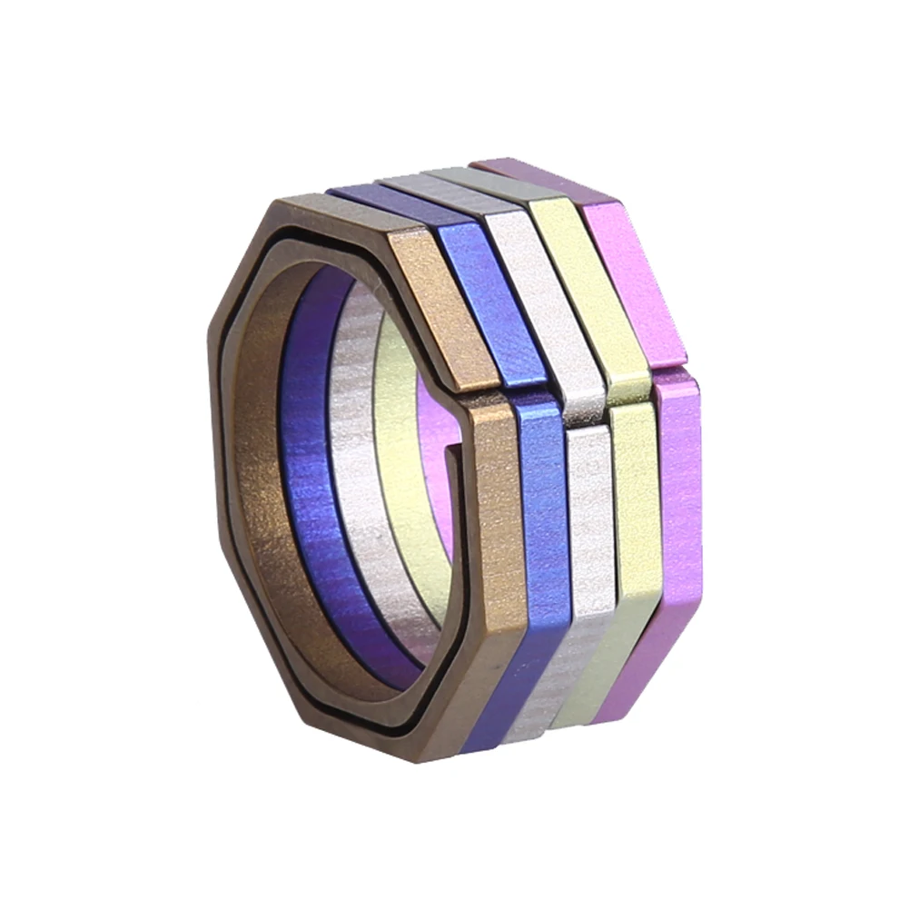 Titanium TC4 Ti восьмиугольник крюк брелок Брелок карманное кольцо ключ гаджет зажим
