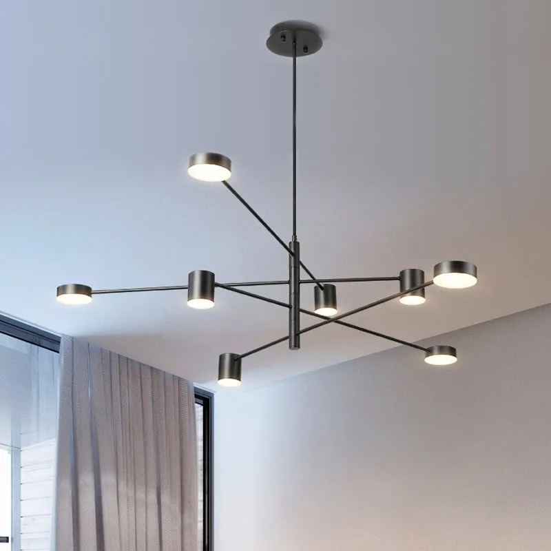 Modern LED Chandelier Fixture For Hours Lighting Living Dining Room Suspension Light Black Golden Restaurant Hanging Lamp Lustre modern led lustre crystal chandelier lighting for dining living room candle chandeliers lamp indoor light fixture