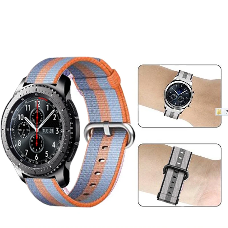 Новинка 20-22 мм нейлоновый ремешок для часов Samsung Galaxy Watch 42 46 Gear S3 Classic Frontier S2 Huami amazfit