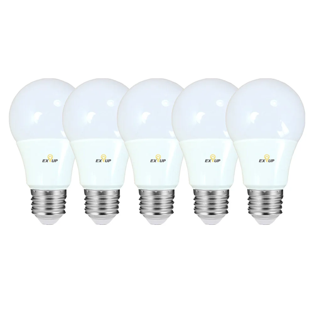 EXUP 5 шт./партия 3 Вт 7 9 E27 круглая лампа 5730 SMD AC85 265v 6000 6500K 2700 3000K теплый белый