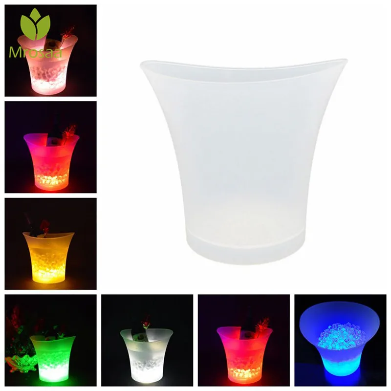 Светодиодный RGB светильник 5 л 7 цветов сменные ведра для льда бокалы шампанского