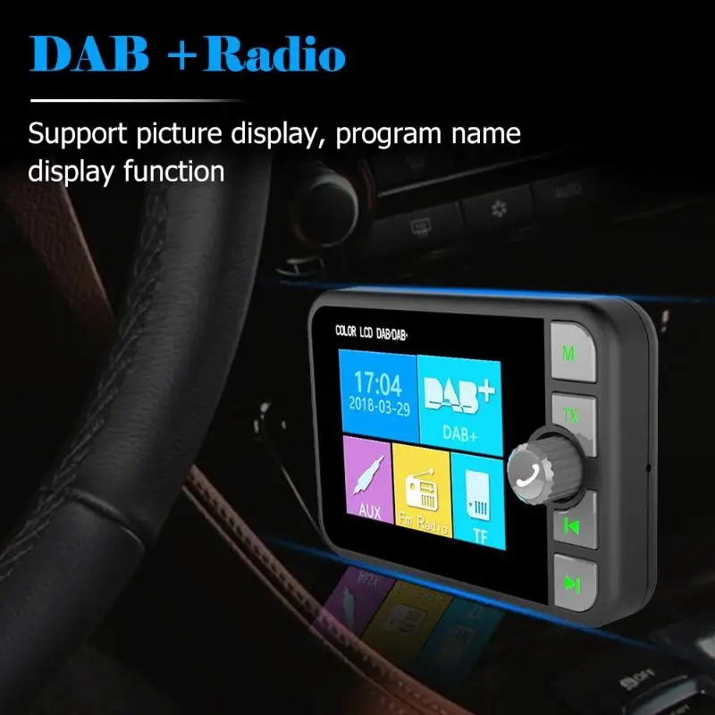 VODOOL C6 автомобильный DAB радио адаптер приемник FM передатчик ЖК-дисплей Поддержка