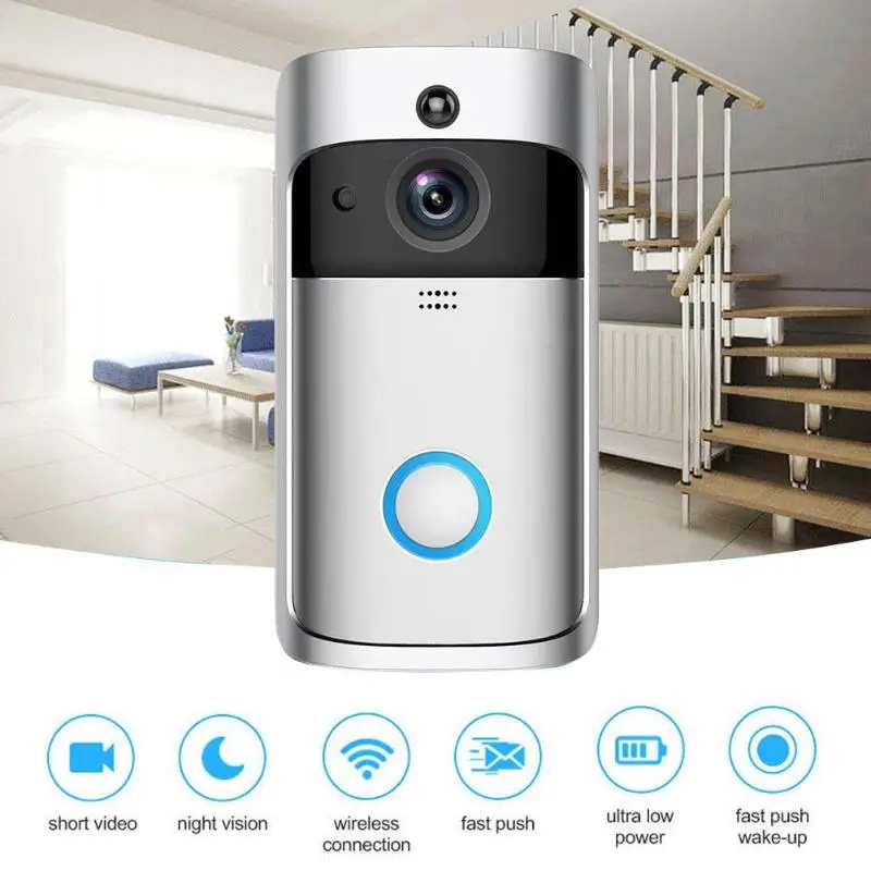V5 визуальный WiFi умный дверной звонок 2 Way Talk 720 P камера переговорное устройство с