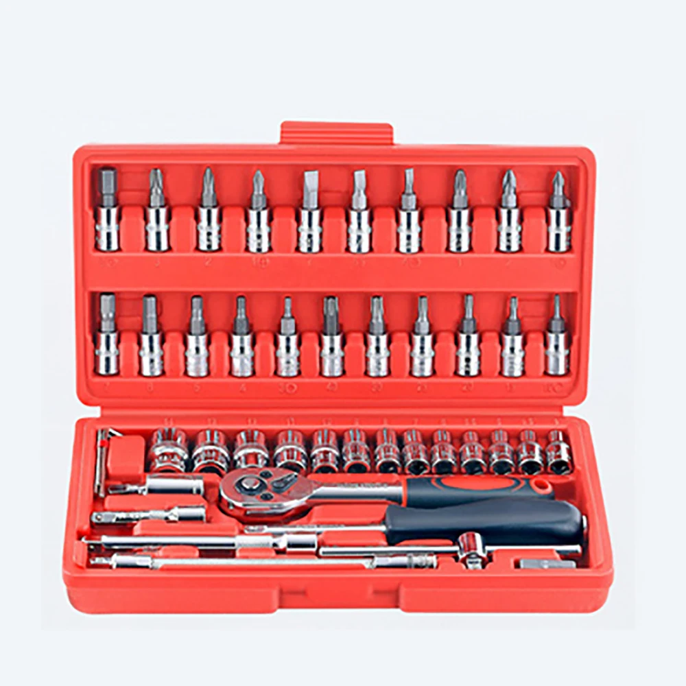 

Car Repair Tool 46pcs/box Socket Set Ratchet Torque Wrench Combo Tools Sleeve Kit Bit Screwdriver Combination Tool
