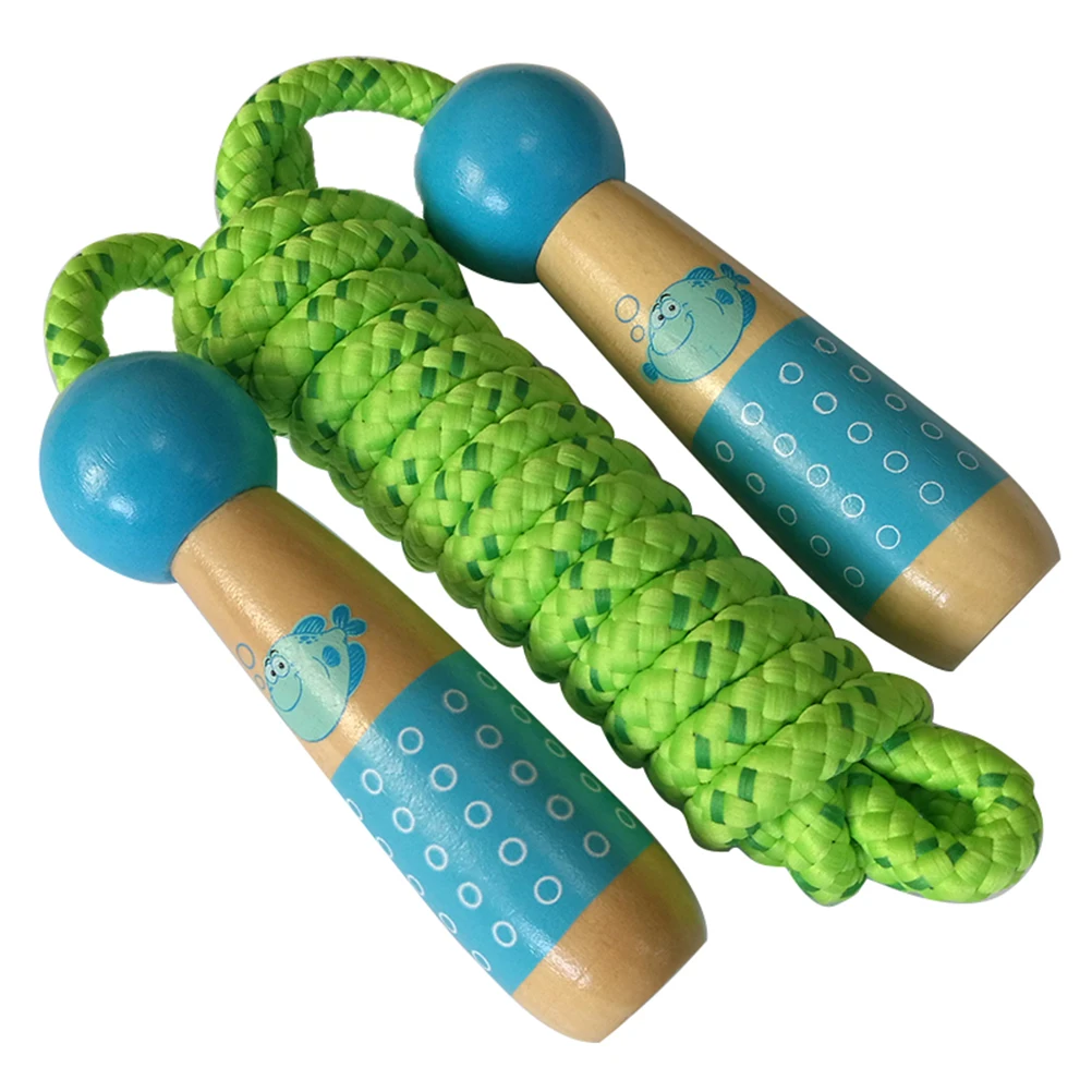 

Multi-Color Cartoon Animal Skipping Rope Wooden Handle Skipping Rope Students Training Sport Game Kid Fitness Equipment Training