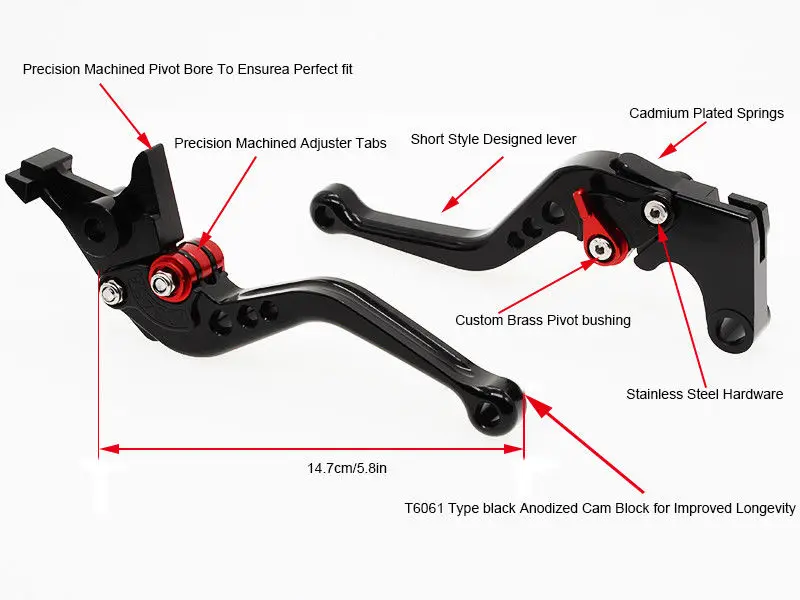 CNC мотоцикл короткие регулируемые рычаги сцепления пара гоночных для Yamaha YZFR1 1000 YZF
