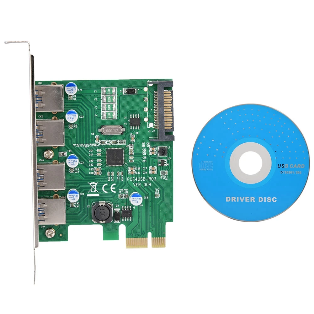 Новый PCI Express USB3.0 конвертерная плата адаптера для рабочего стола 4 Порты и разъёмы