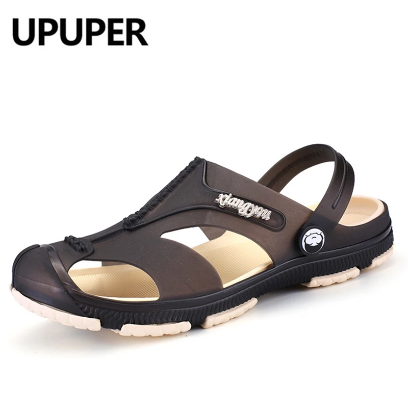 Upupper/летние мужские открытые сандалии с мягкой подошвой пляжные шлепанцы без