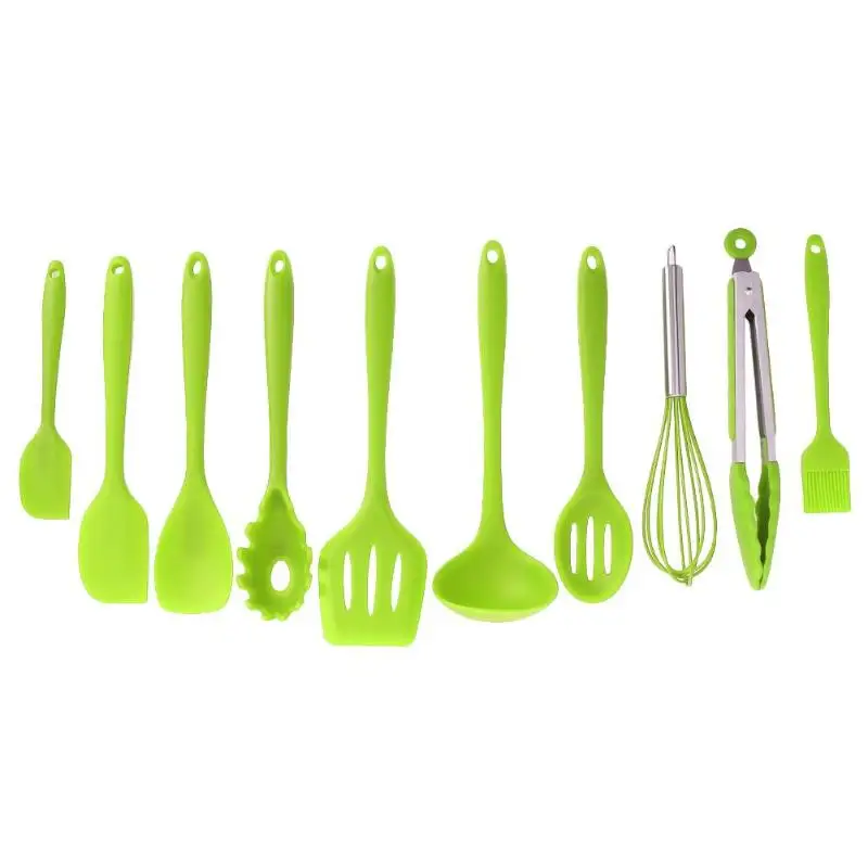 10pcs/Set Silicone Heat Resistant Non-Stick Kitchen Cooking Utensils Tool | Дом и сад