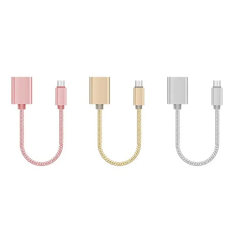 Нейлоновый адаптер Android 5P кабель OTG к USB для передачи данных Соединительная
