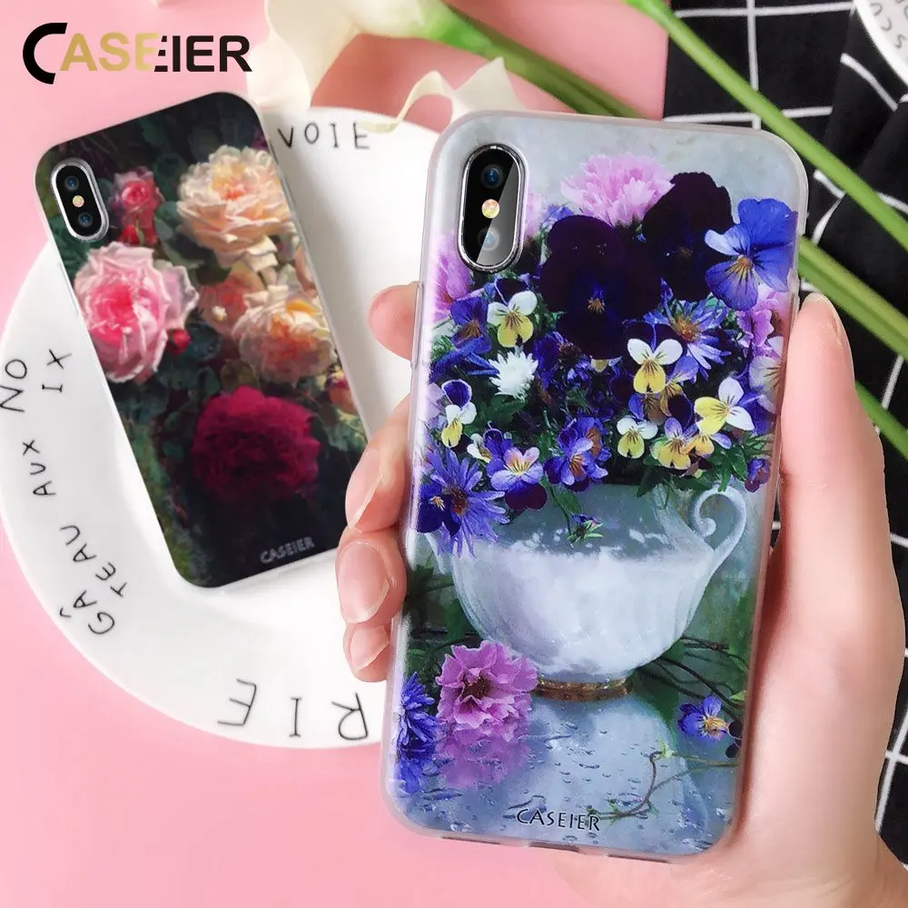 CASEIER Floral Retro Case For Samsung Galaxy A3 A5 A7 J3 J5 J7 2017 Soft Phone S8 S9 Plus S6 S7 Edge Note 8 9 5 |