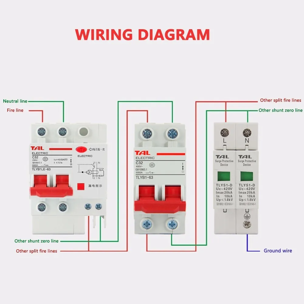 Защитное устройство от перенапряжения с защитой 3P + N 10ka ~ 20ka 275V 385V 420V Ac