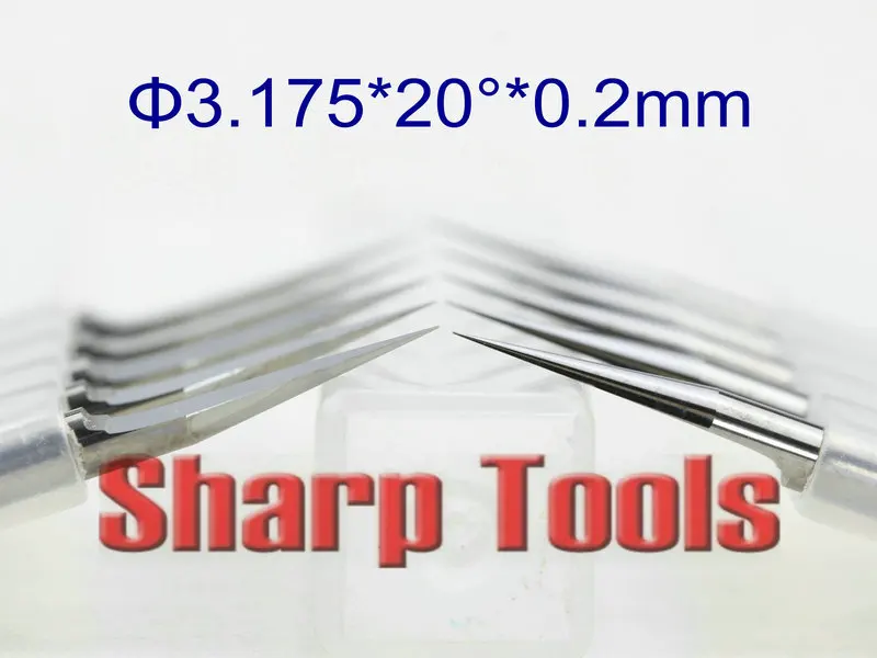 3 175x0 2 мм 20 градусов V Cut Карбид PCB Концевая фреза CNC биты микро инструменты для