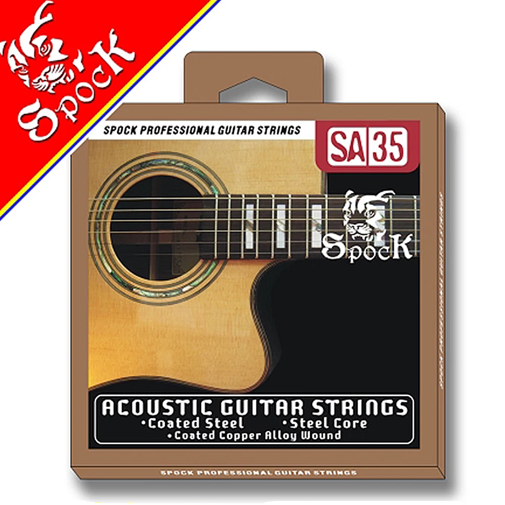 

Spock SA35 Coated Copper Acoustic Guitar Strings 011-052 inch Coated Copper Alloy Wound Plated High Carbon Steel Core