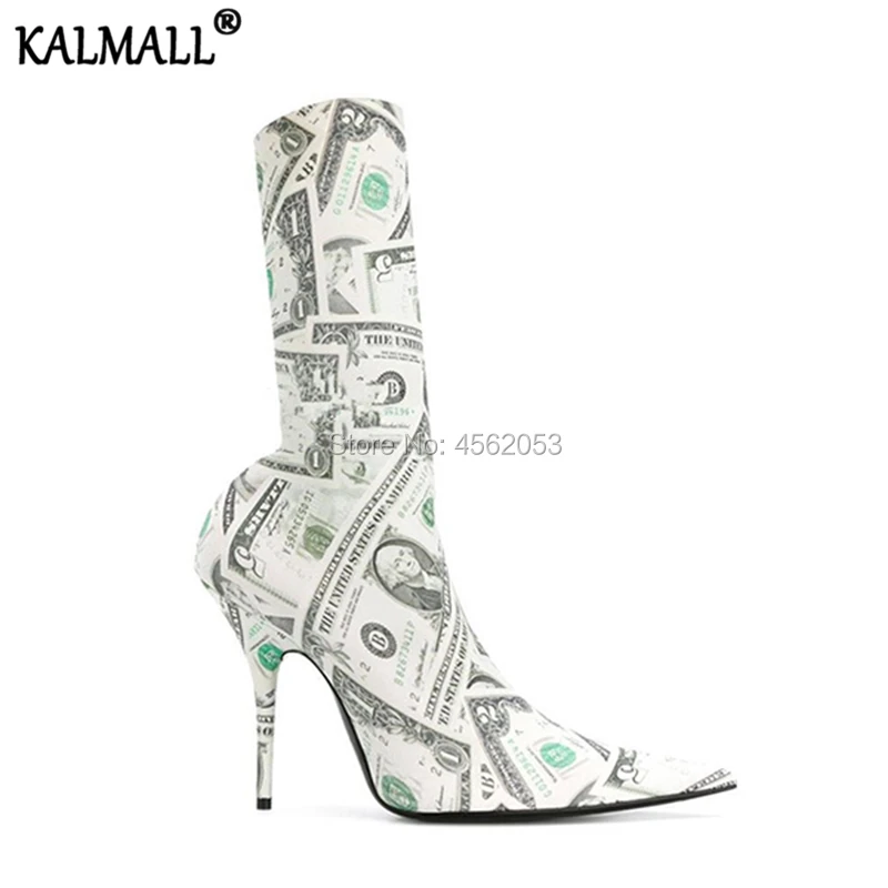 Женские Подиумные туфли KALMALL на шпильке эластичная стрейчевая ткань женские