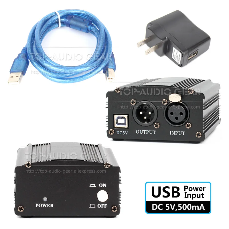 Фантомный источник питания 48 В постоянного тока вход USB 5 конденсаторный микрофон