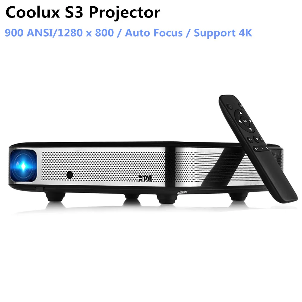 Coolux S3 DLP проектор 900 ANSI Авто фокус 4 K дома Театр Cortex A53 1500: 1 1280x800 умный на Android для