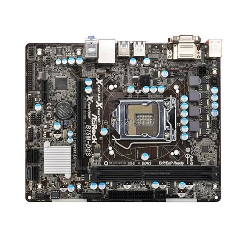 Б/у оригинал для ASRock B75M-DGS настольная материнская плата LGA 1155 B75 USB3 будет проверка
