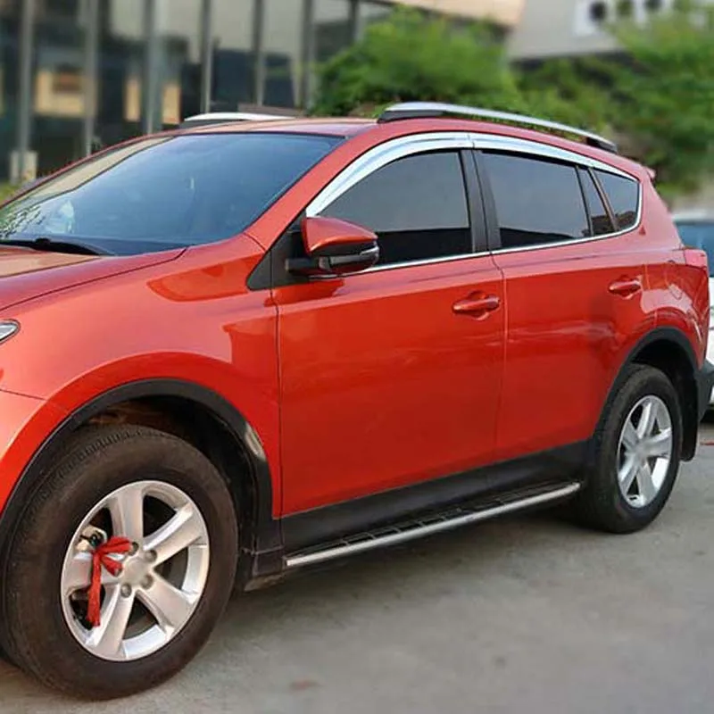 1 комплект хромированных боковых козырьков от дождя для Toyota RAV4 2013 2018|Навесы и