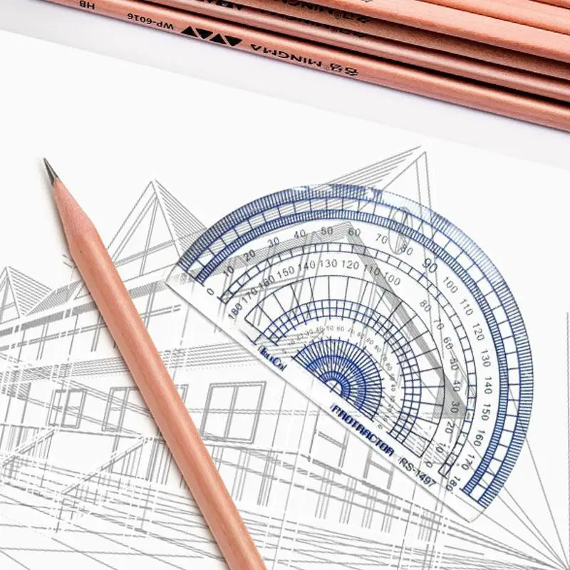 New Arrival Sketch Pencil Set HB Triangle Wooden Graphite Sketching Pen Stationery 50Pcs Writing Exam Drawing | Канцтовары для
