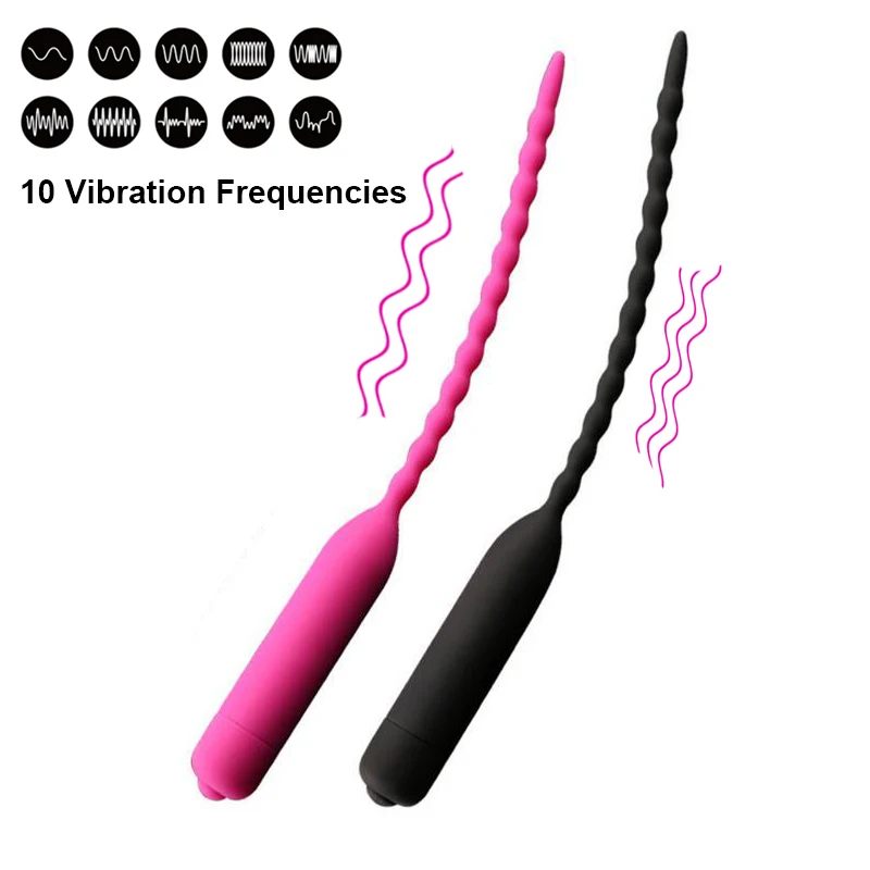 

10 Frequency Urethral Vibrator Catheter Penis Plug Sex Toys for Men Vibrating Urethral Plug Penis Insert Urethra Sound Dilator