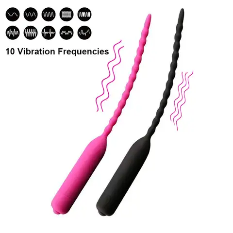 10 Частотный уретральный вибратор катетер для пениса секс-игрушки для мужчин Вибрирующая уретральная пробка для пениса Вставка для уретры, ...