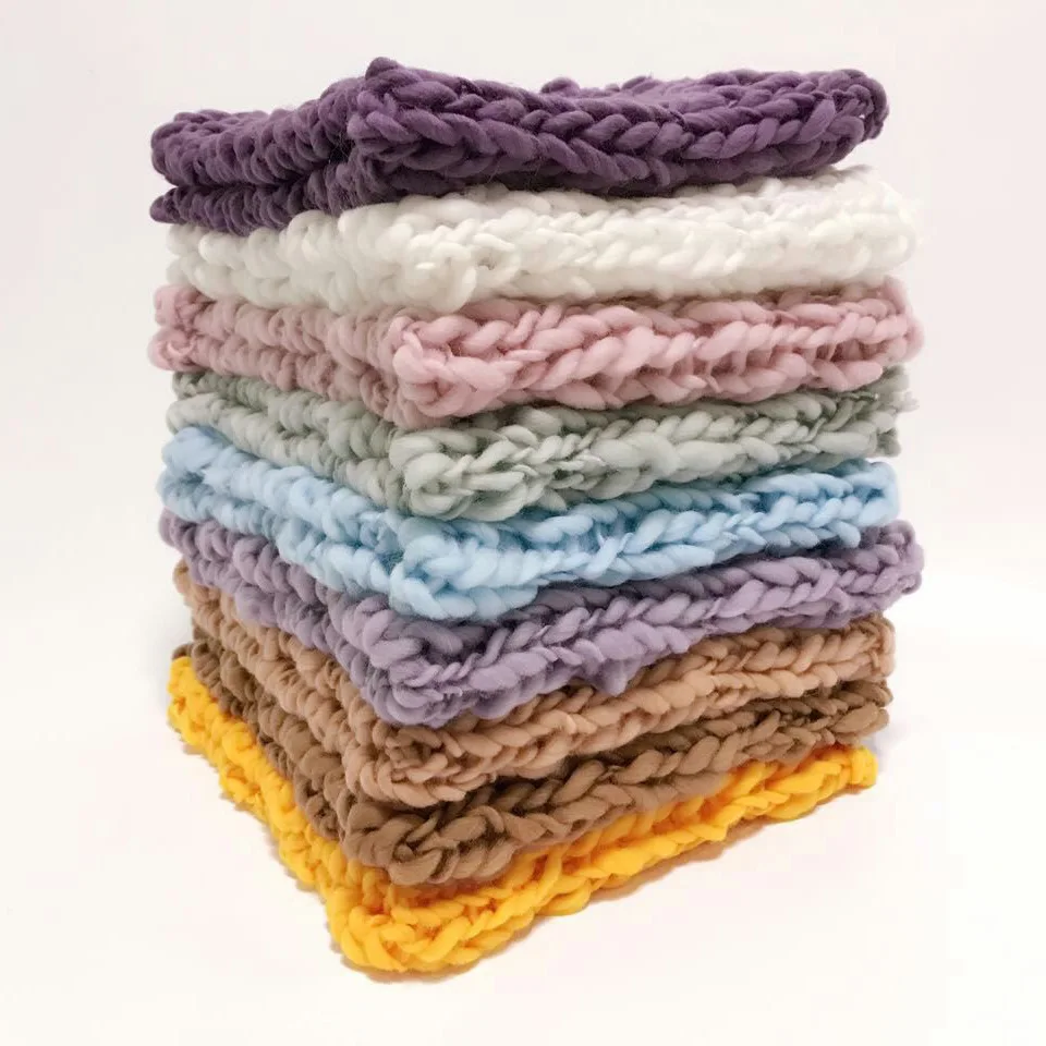 ❤️CYMMHCM Newborn Photography Accessories Crochet Blanket 50x50cm Woven Carpet Baby Photo Props Decorative Cushion