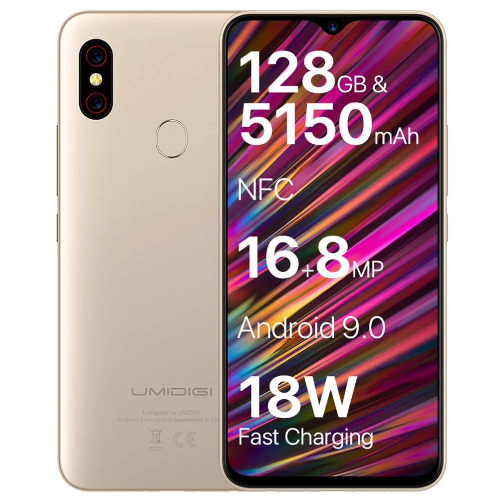 Смартфон UMIDIGI F1 с 6 3 дюймовым дисплеем восьмиядерным процессором ОЗУ 4 Гб ПЗУ 128 ГБ