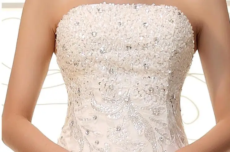 Роскошное блестящее бальное платье LASONCE без бретелек с кристаллами свадебные