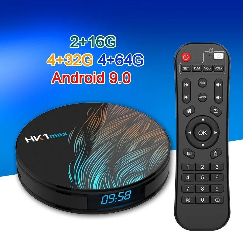 ТВ приставка Hk1 Max на Android 9 0 4 ГБ 64 ядерный процессор Rockchip Rk3328 2 ГГц двойной Wi Fi USB3.0