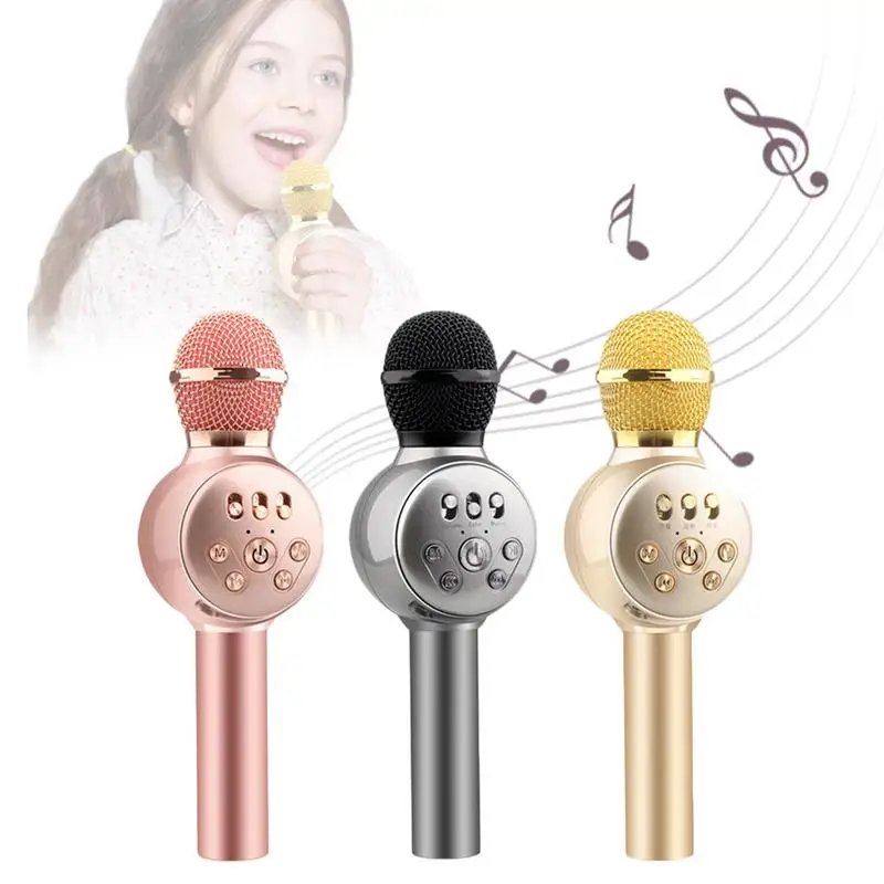 Профессиональный беспроводной микрофон для караоке Bluetooth разноцветное